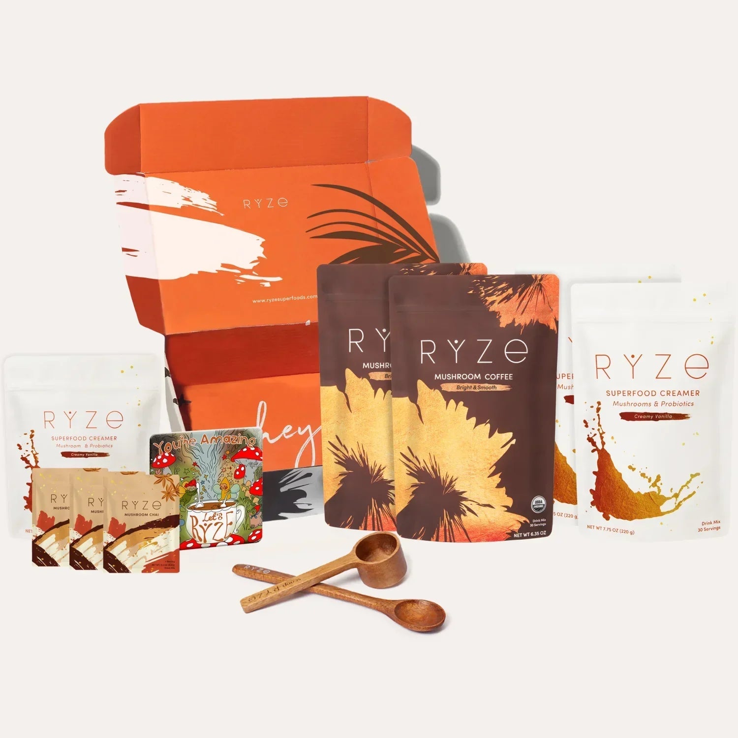RYZE Lovers Gift Set: 2 Coffees + 2 Creamers O4