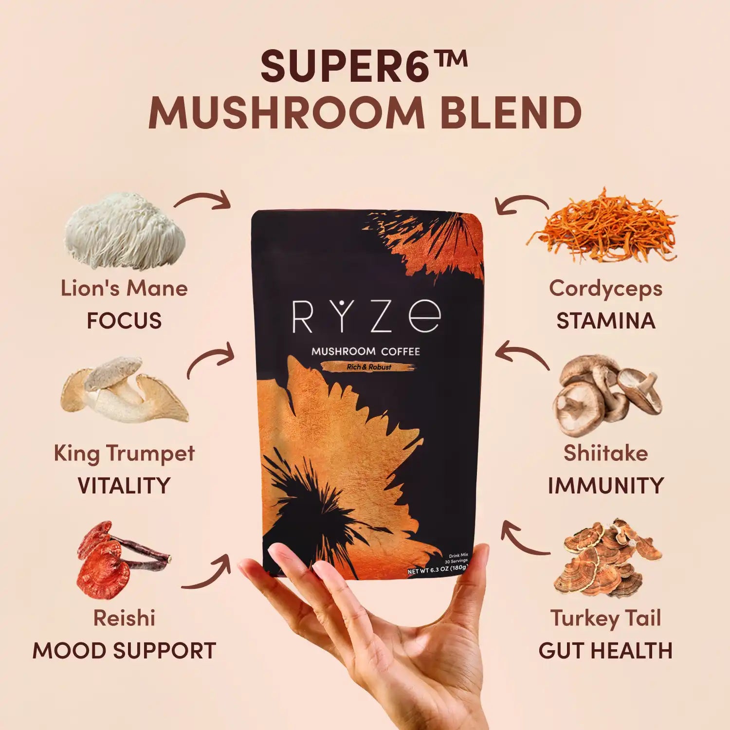 Mushroom Coffee Dark Roast Starter Kit (Upgrade) B3
