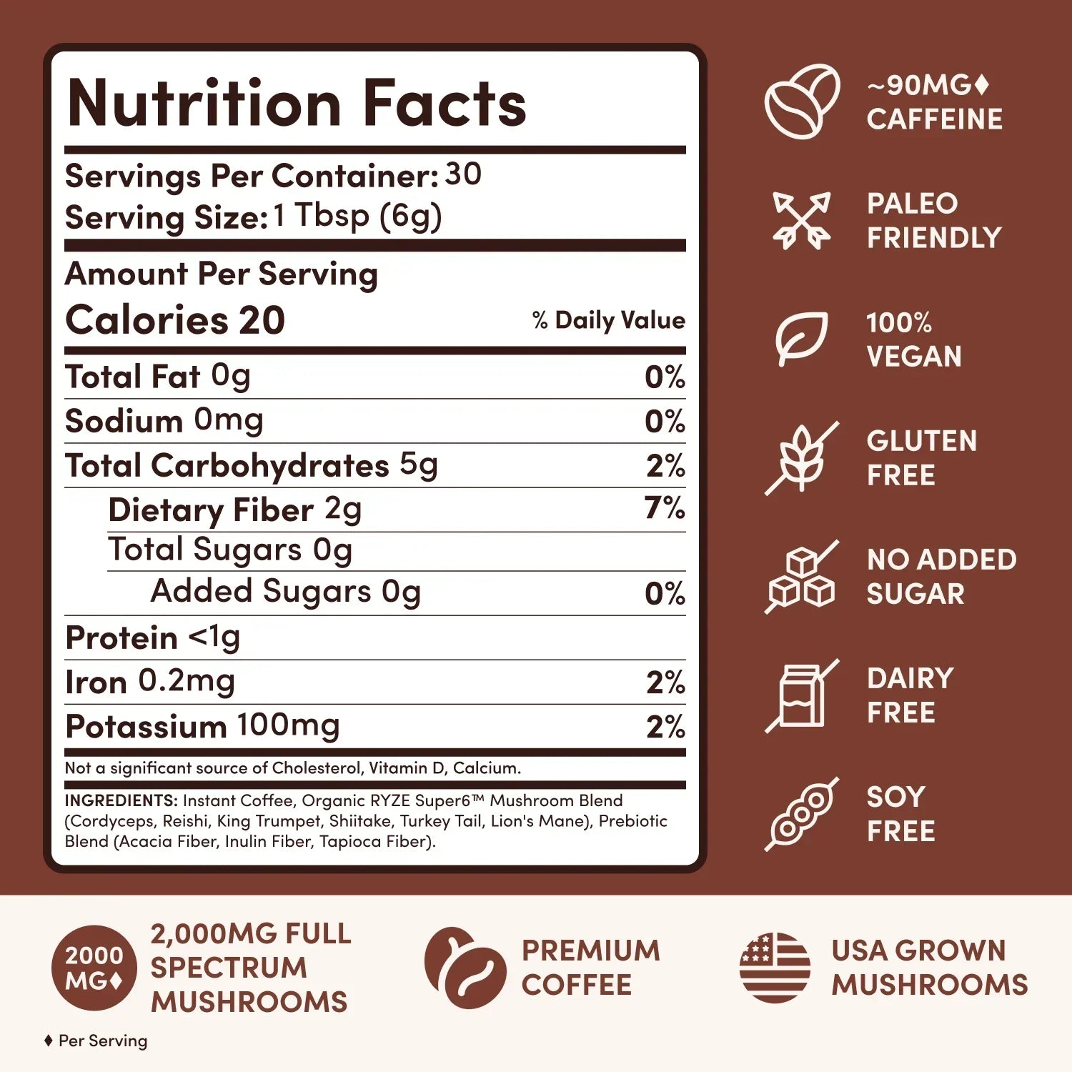 Mushroom Coffee Dark Roast (30 Servings) D2