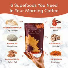 RYZE Mushroom Coffee — Organic Instant Coffee with Cordyceps & Reishi, 30 Servings G2