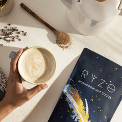 RYZE Mushroom Hot Cocoa — Organic Instant Cocoa with L-Theanine & Melatonin, 20 Servings G7