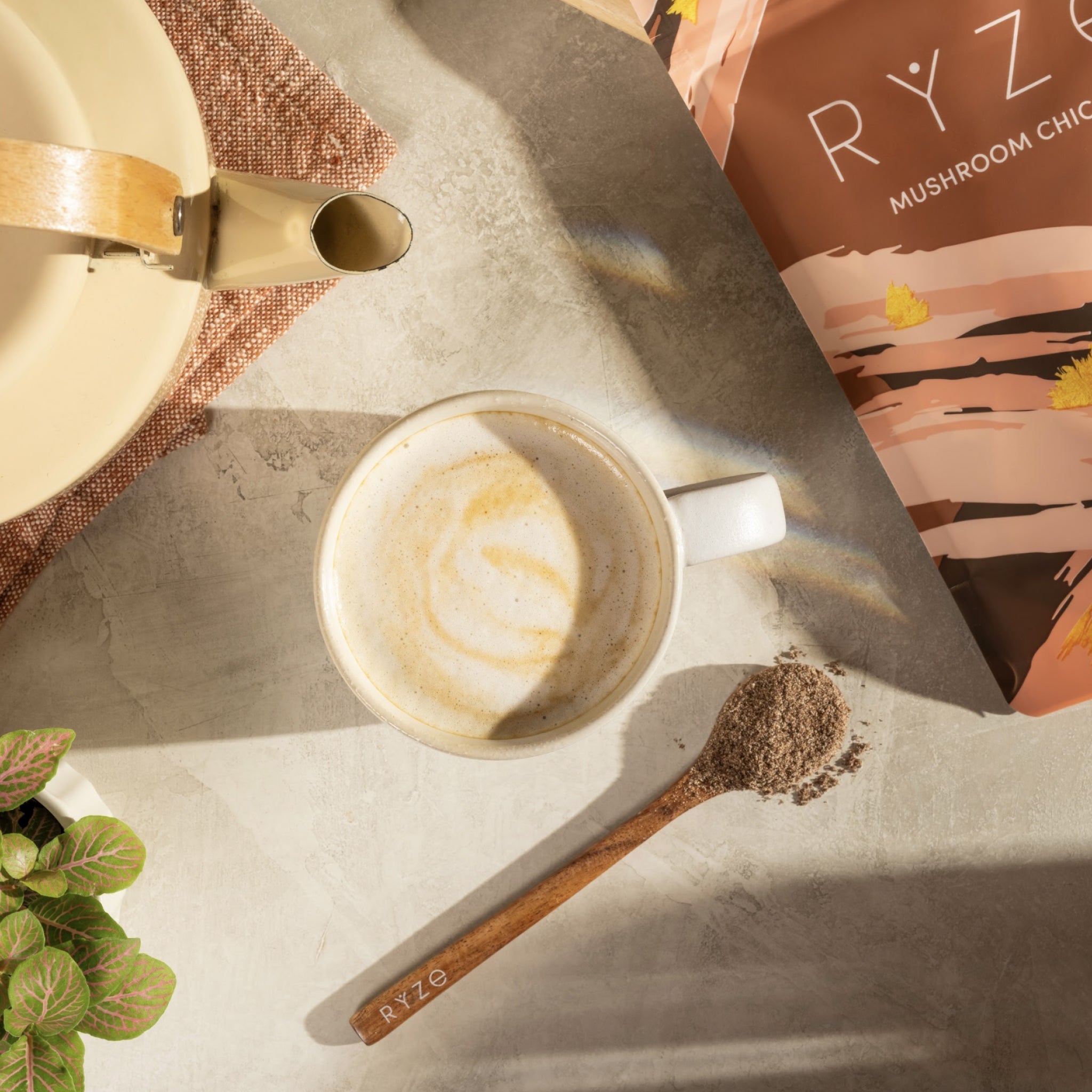 RYZE Mushroom Chicory — Organic Instant Chicory with Shitake & Lions mane, 30 Servings D7