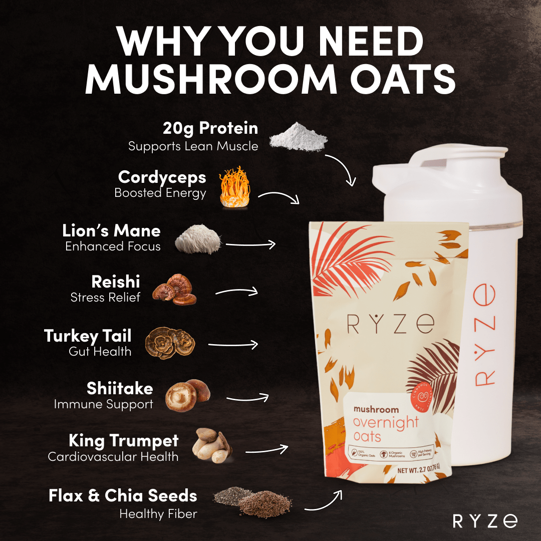 Mushroom Overnight Oats Pack (28 Servings) K2