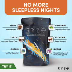 RYZE Hot Cocoa - with 6 Sleep Superfoods to Help Fall Asleep and Stay Asleep N4