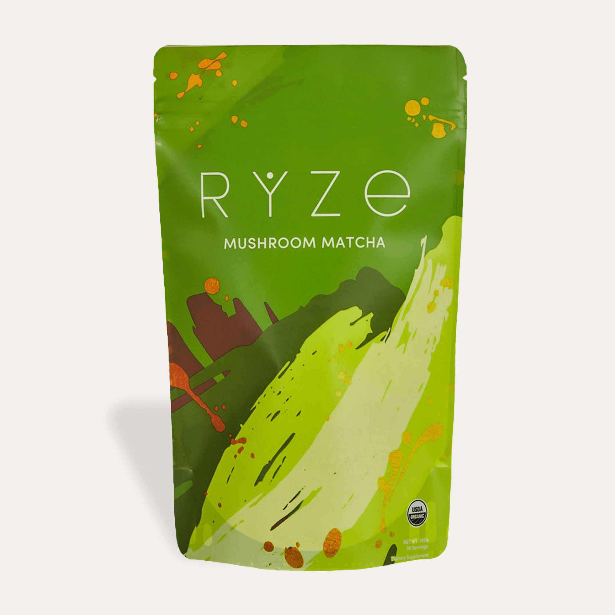 RYZE Mushroom Matcha - with 6 Organic Adaptogenic Mushrooms Grown In USA and Ceremonial-Grade Japanese Matcha V7