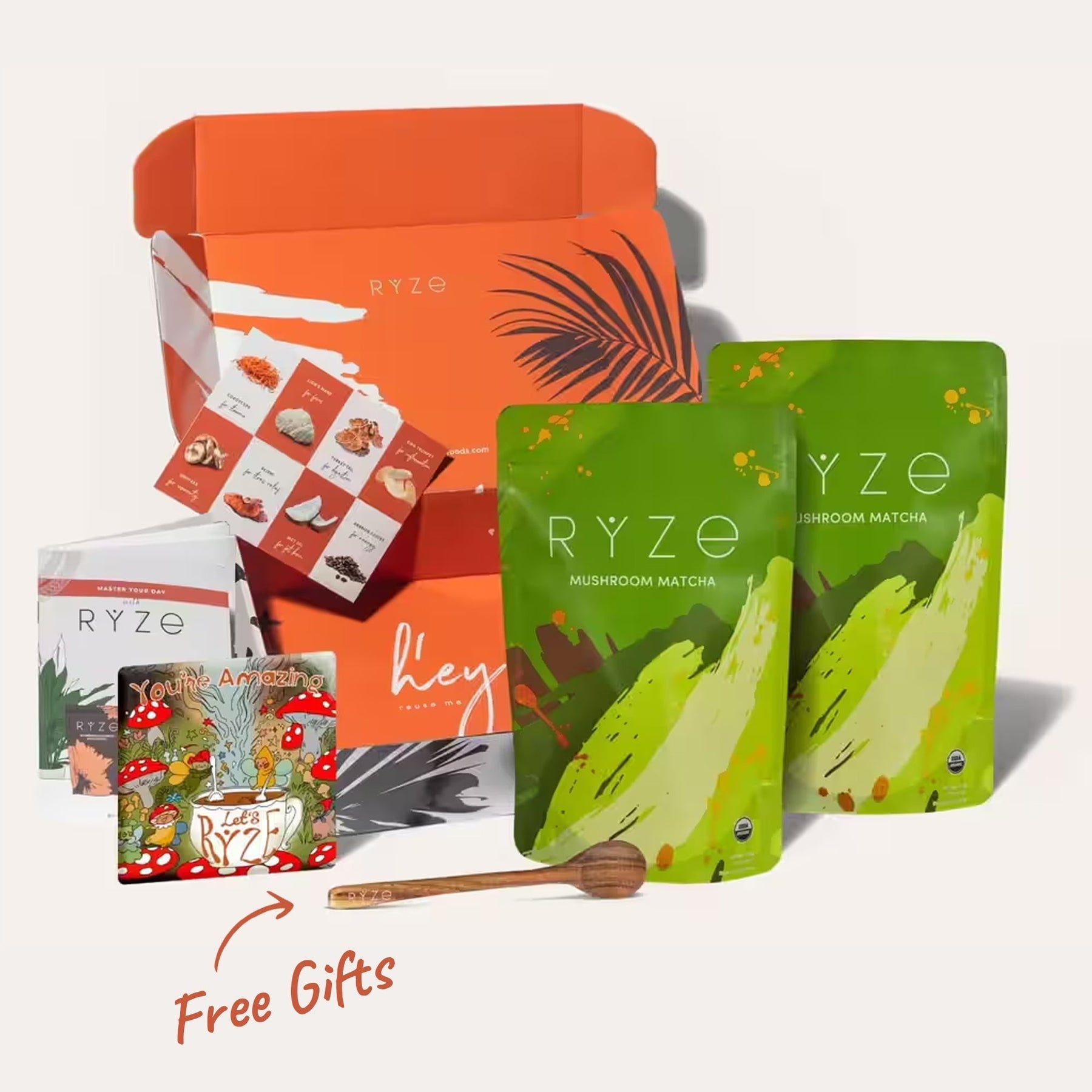 RYZE Organic Mushroom Matcha Starter Kit (60 servings) D2