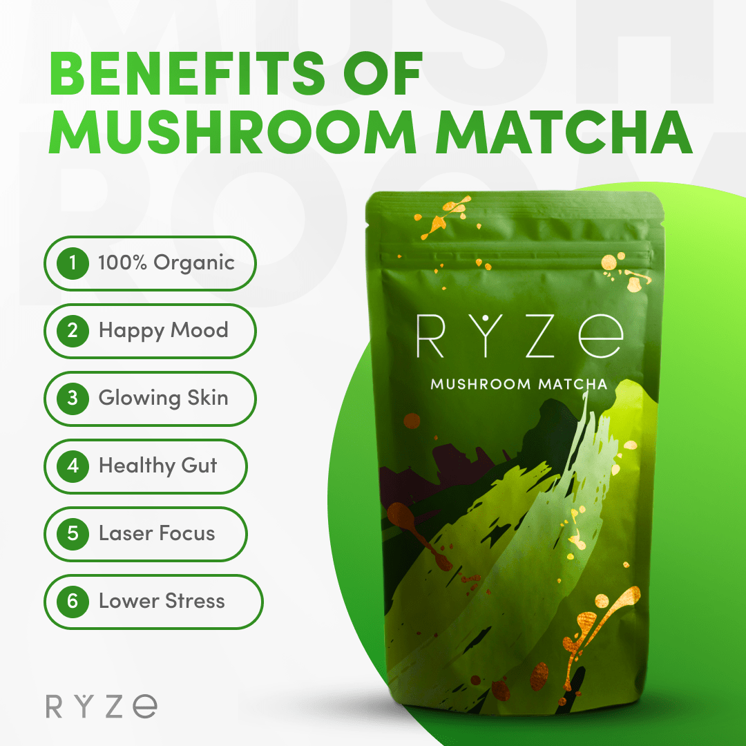 RYZE Organic Mushroom Matcha Starter Kit (60 servings) D2